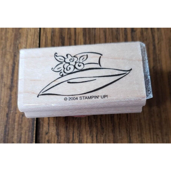 Stampin Up! Lot of 5 Wood Mounted Stamps Hats Off Boa Babe - Picture 4 of 13